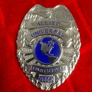 ALLIED UNIVERSAL SECURITY BADGE, OBSOLETE, LIKE NEW!